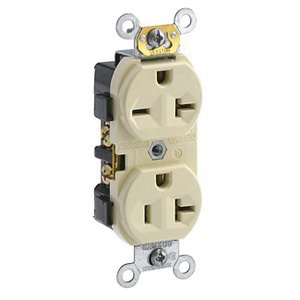 Leviton I Heavy Duty Indented Face Duplex Receptacle Outlet Pole