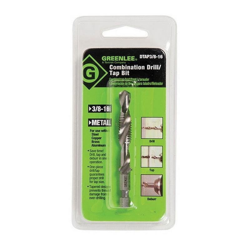 Greenlee Dtap38 16 High Speed Steel Drill And Tap Bit 38 Inch X 16 Tpi