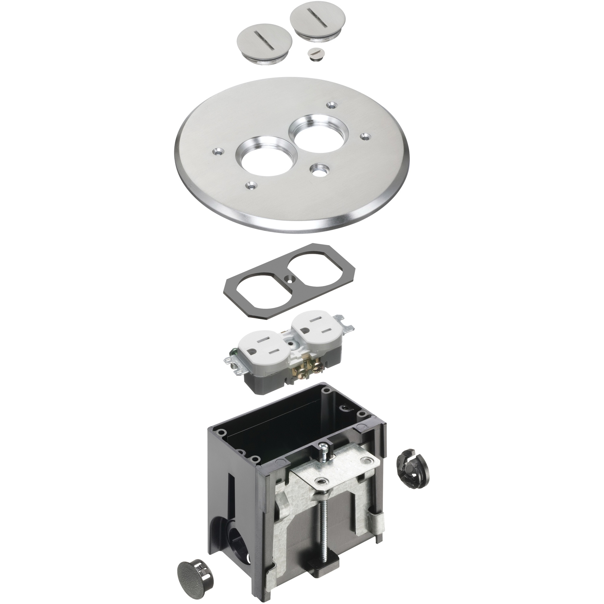 Arlington Flbar101nl 1 Gang Adjustable Floor Box With Metallic