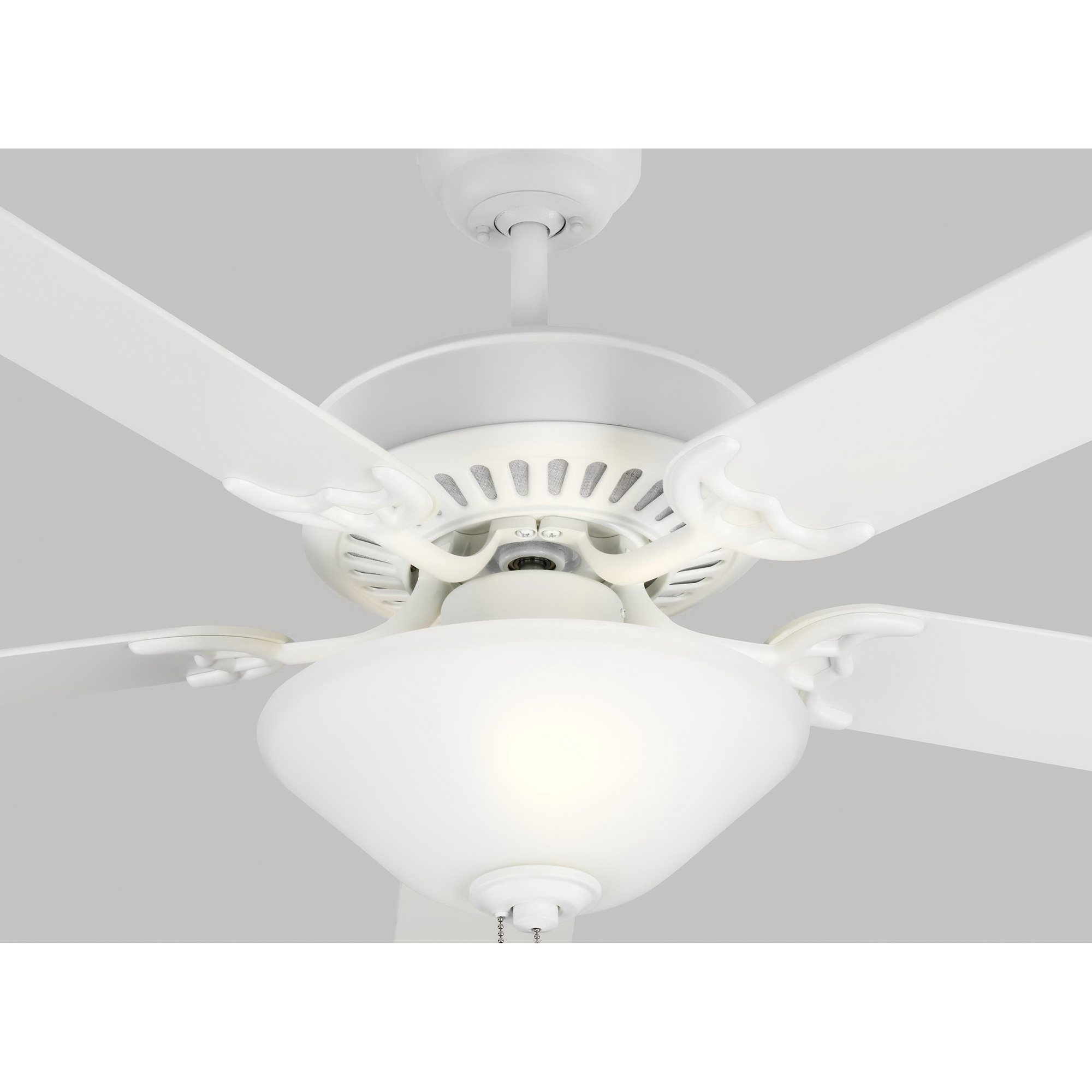 Monte Carlo 5hv52rzwd Transitional Ceiling Fan With Light 52 Inch 5 Blade 3 Speed Matte White Haven