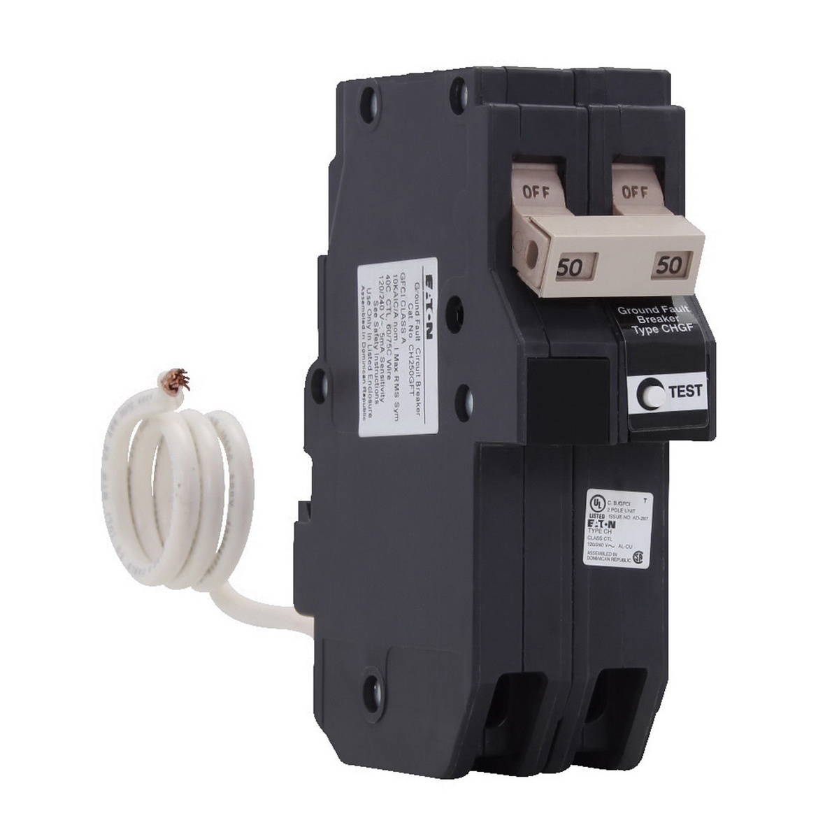 Eaton CHN250GF Plug-In Circuit Breaker 2-Pole 50-Amp 120/240-Volt