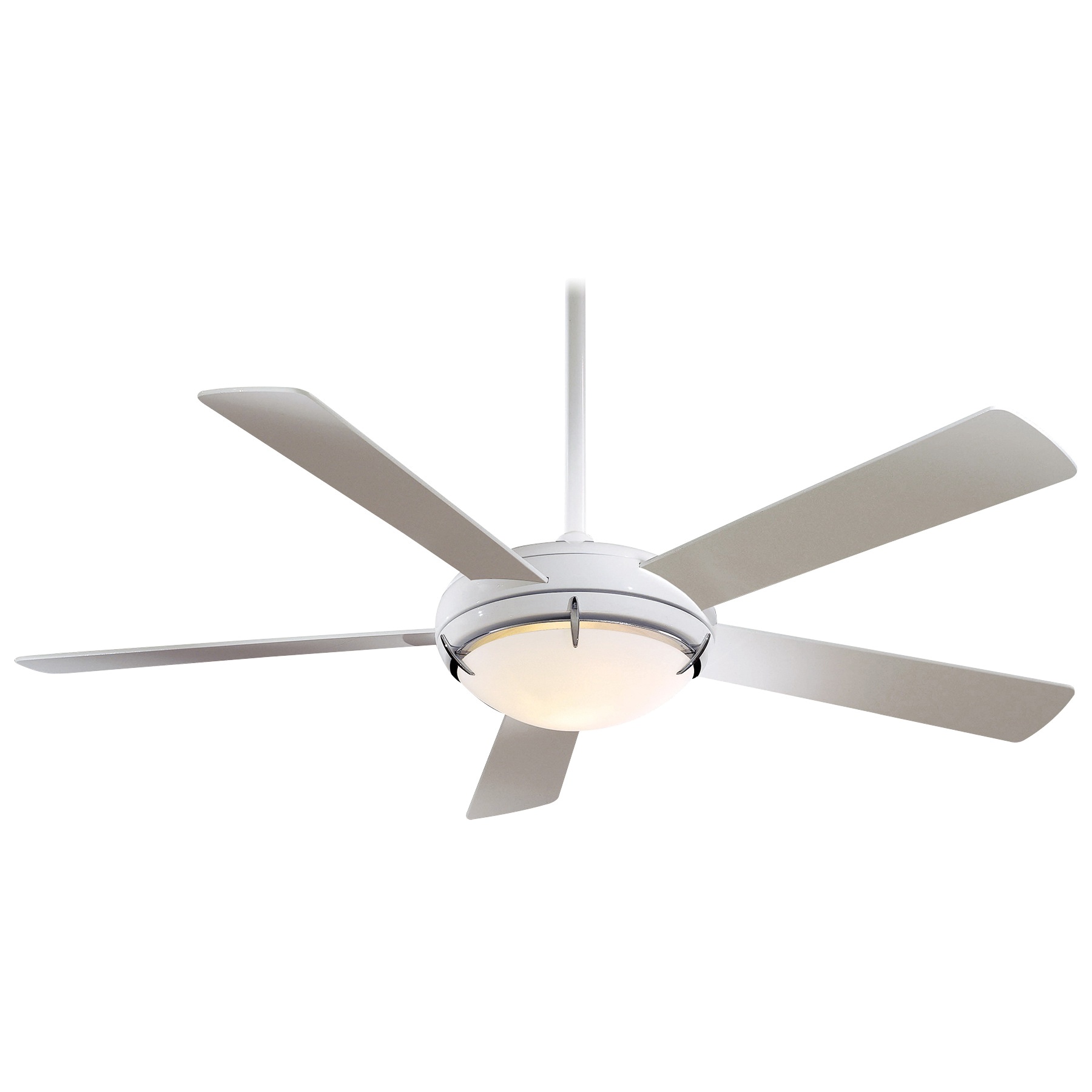 Minka Aire F603 Wh Contemporary Ceiling Fan With Light 54 Inch 5 Blade 3 Speed White Como