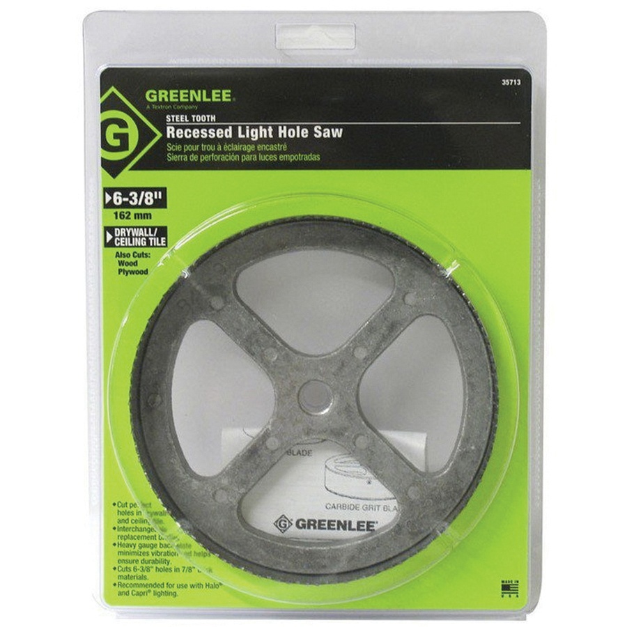 Greenlee 35713 Steel Recessed Light Hole Saw 6 3 8 Inch Hole