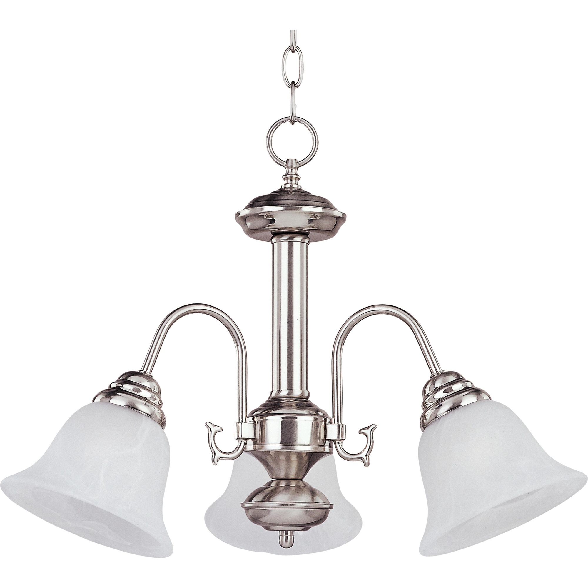 Maxim Lighting 2697mrsn 3 Light Mini Chandelier 100 Watt 120 Volt Satin Nickel Malaga Maxim Lighting 2697mrsn 3 Light Mini Chandelier 100 Watt 120 Volt Satin Nickel Malaga