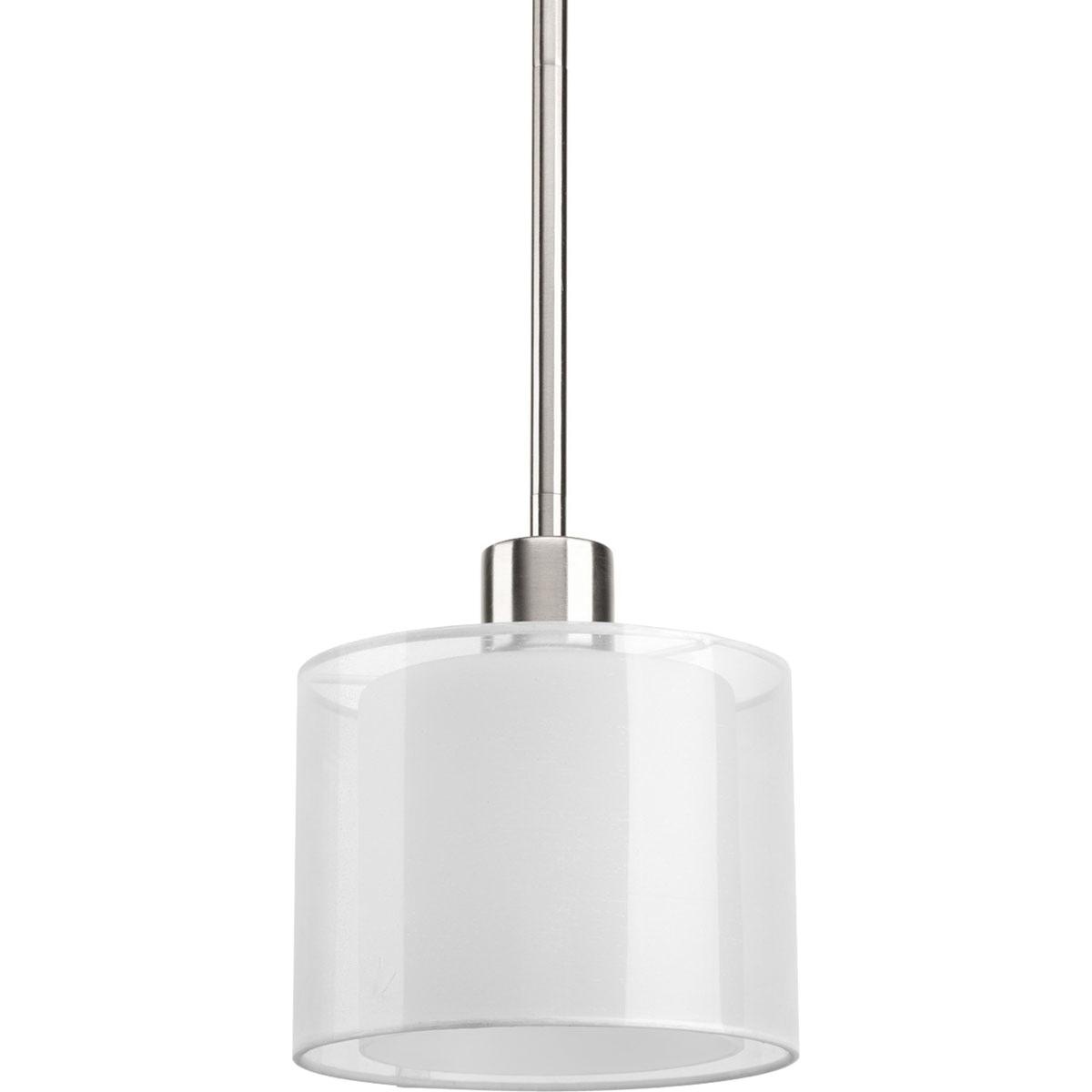 Progress Lighting P5110 09 1 Light Pendant Fixture 100 Watt Brushed Nickel Invite