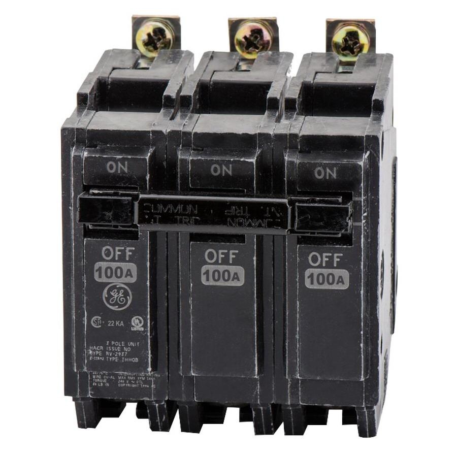 General Electric GE Circuit Breaker 100 Amp 240v 3 Pole 22kaic THHQB32100 for sale online
