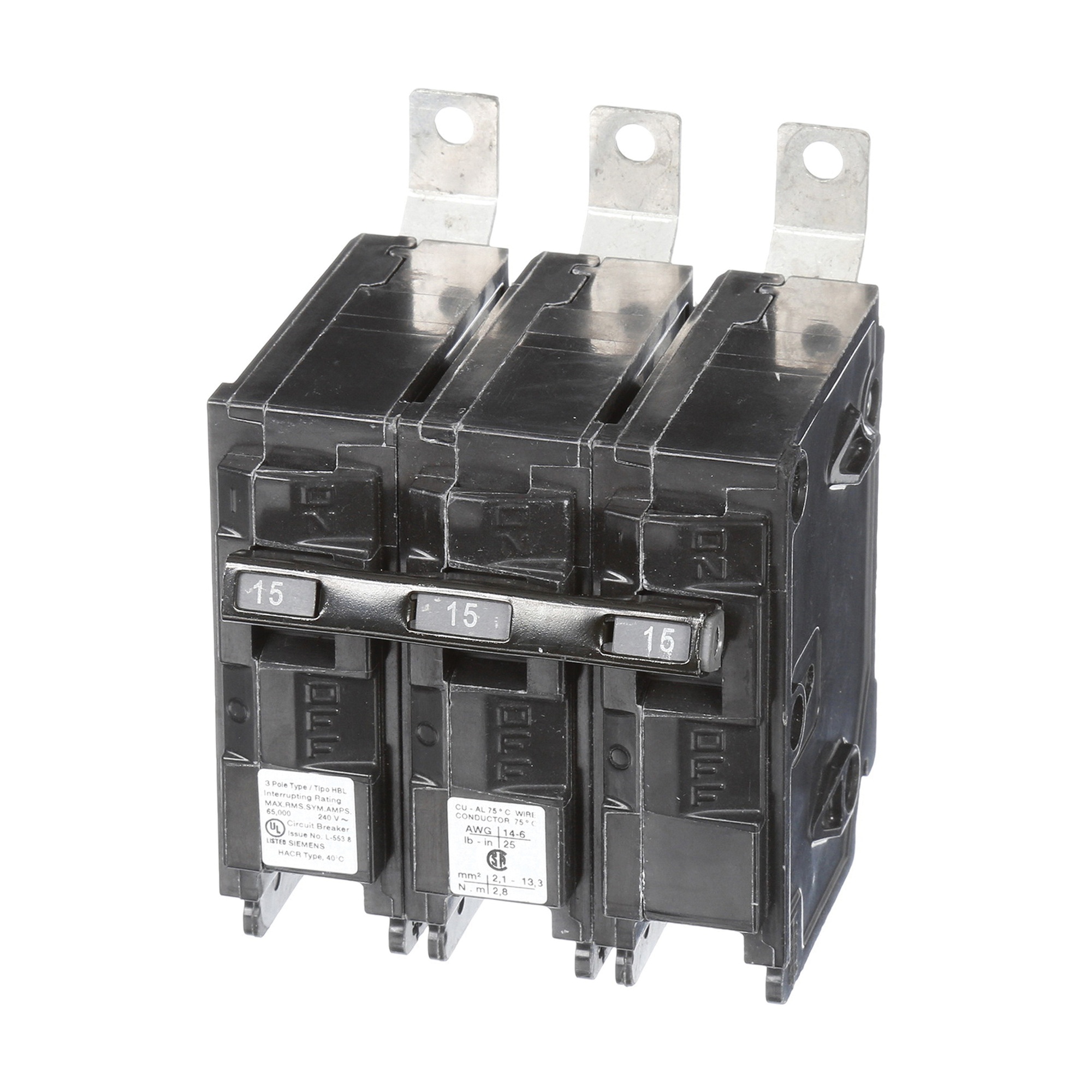 Siemens Circuit Breaker B315H 3 Pole 15 Amp 240 Volt