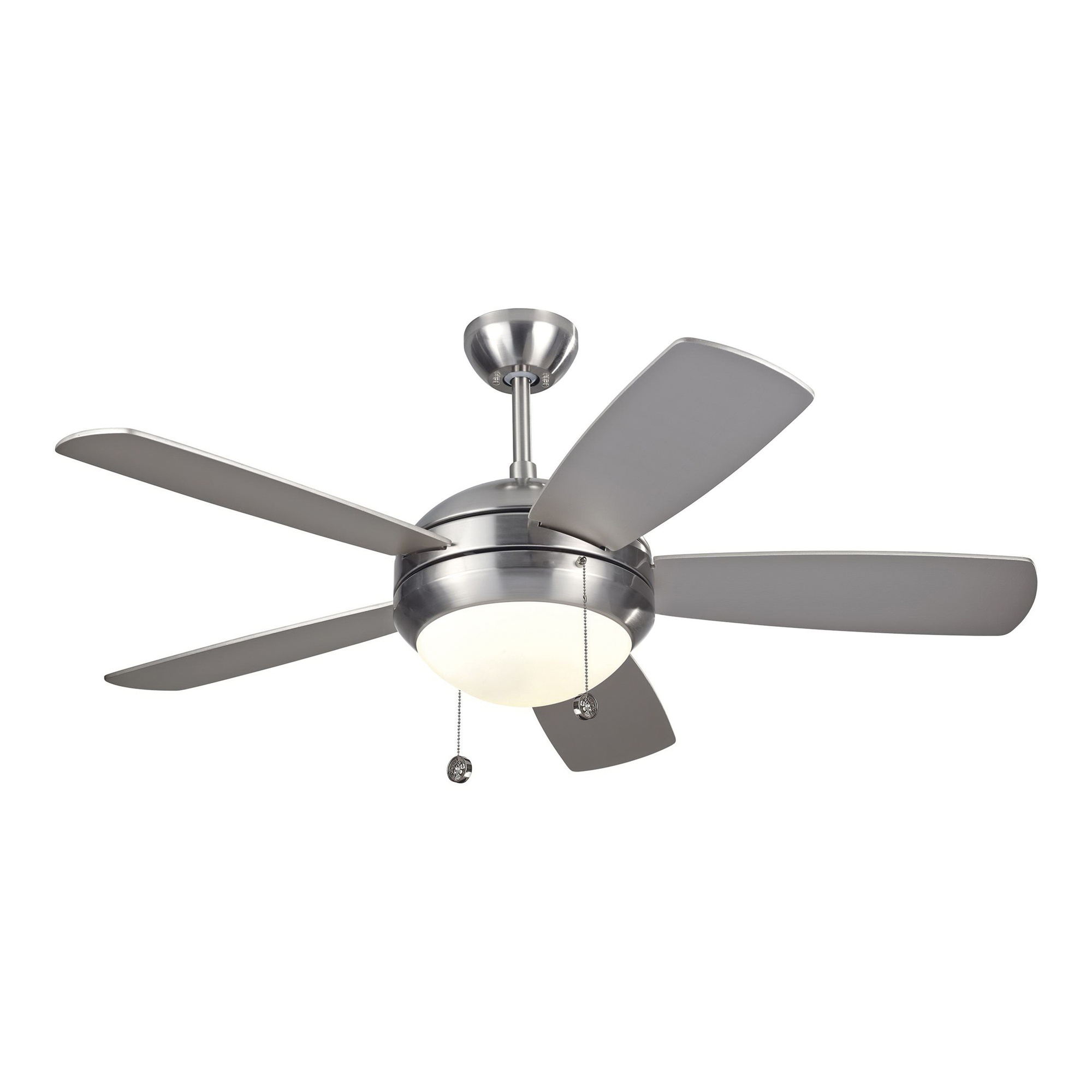 Monte Carlo 5di44bsd Contemporary Ceiling Fan With Light 44 Inch 5 Blade 3 Speed Brushed Steel Discus