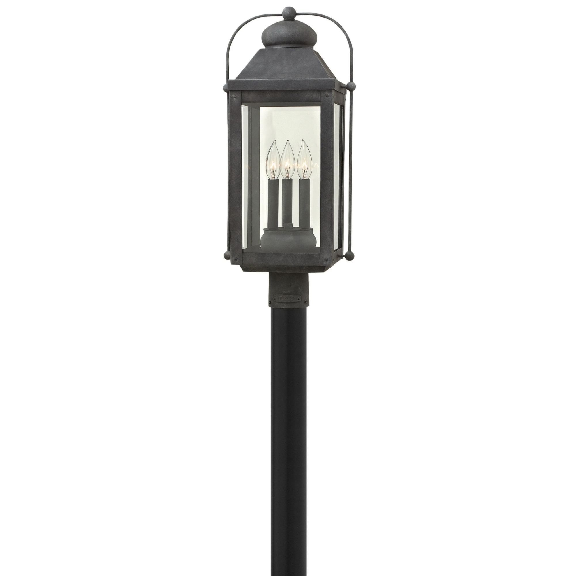 Hinkley Lighting 1851dz 3 Light Outdoor Post Lantern 60 Watt 120 Hinkley Lighting 1851dz 3 Light Outdoor Post Lantern 60 Watt 120 Volt Aged Zinc Anchorage Trade
