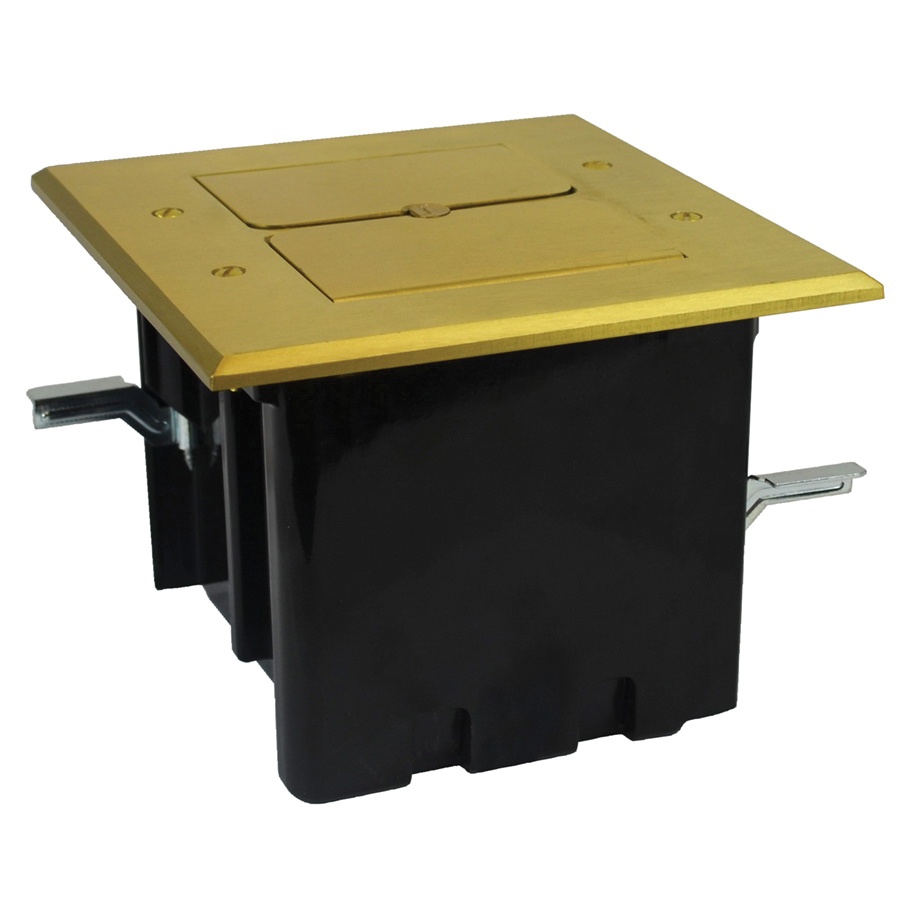 Allied Moulded Products Fb 5 Polycarbonate Box Brass Cover 2 Gang