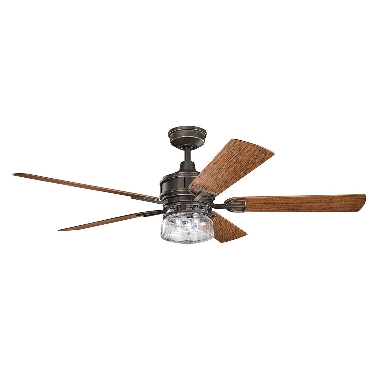 Kichler 310140oz Lyndon Patio Indoor Ceiling Fan With Light Kit 60 Inch 5 Blade Olde Bronze