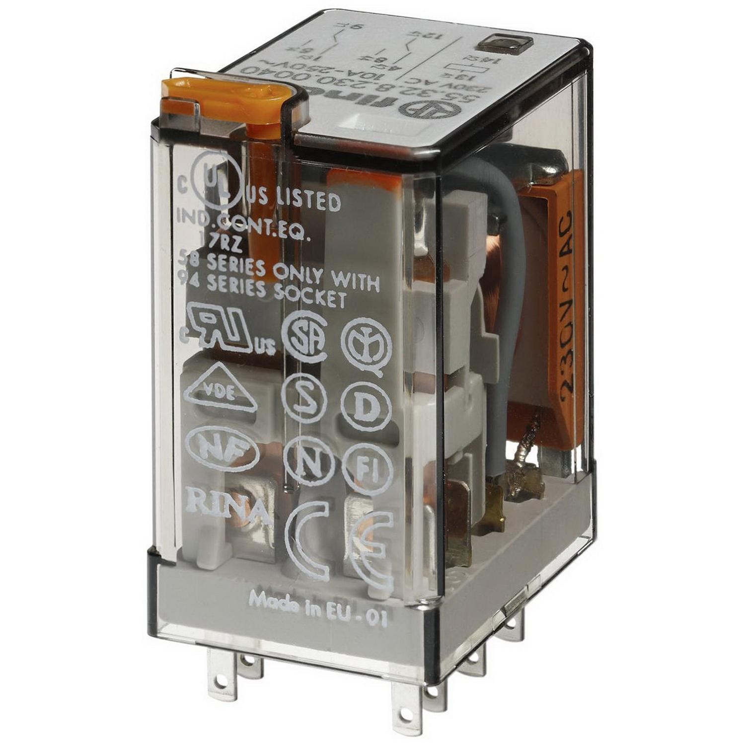 FINDER 55.32.8.024.0040 10 Amp 24 VAC Relay 55 32 8 024 0040 *PRICE PER EACH*