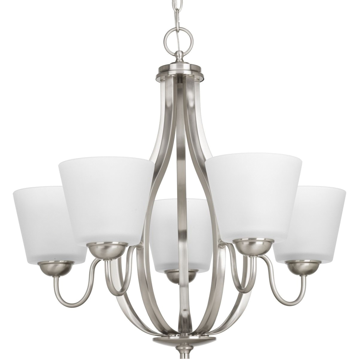 Progress Lighting P4746 09 5 Light 1 Tier Chandelier 100 Watt 120 Volt Brushed Nickel Arden Progress Lighting P4746 09 5 Light 1 Tier Chandelier 100 Watt 120 Volt Brushed Nickel Arden