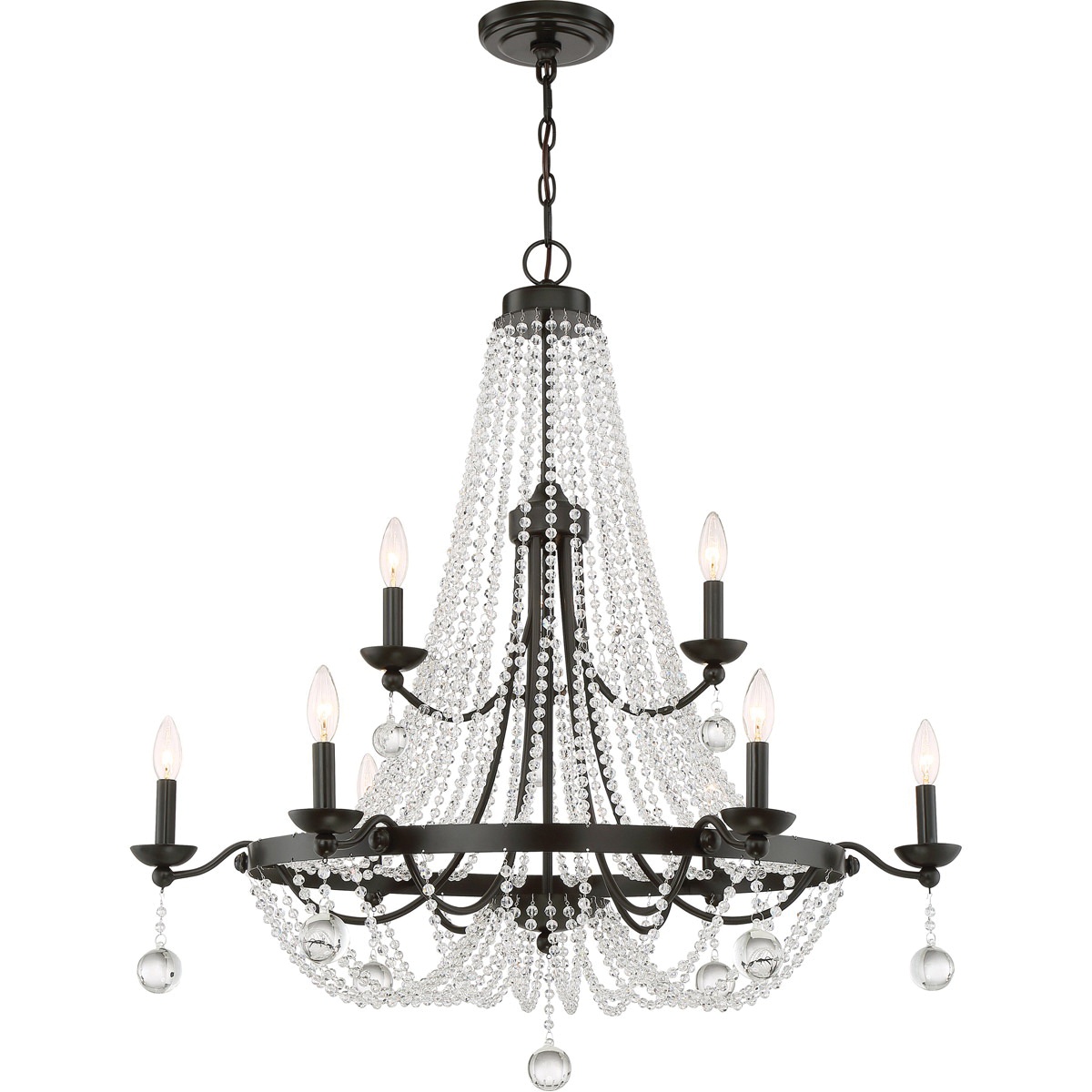 Quoizel Lighting Lvy5009wt Dimmable 2 Tier Chandelier 60 Watt 120