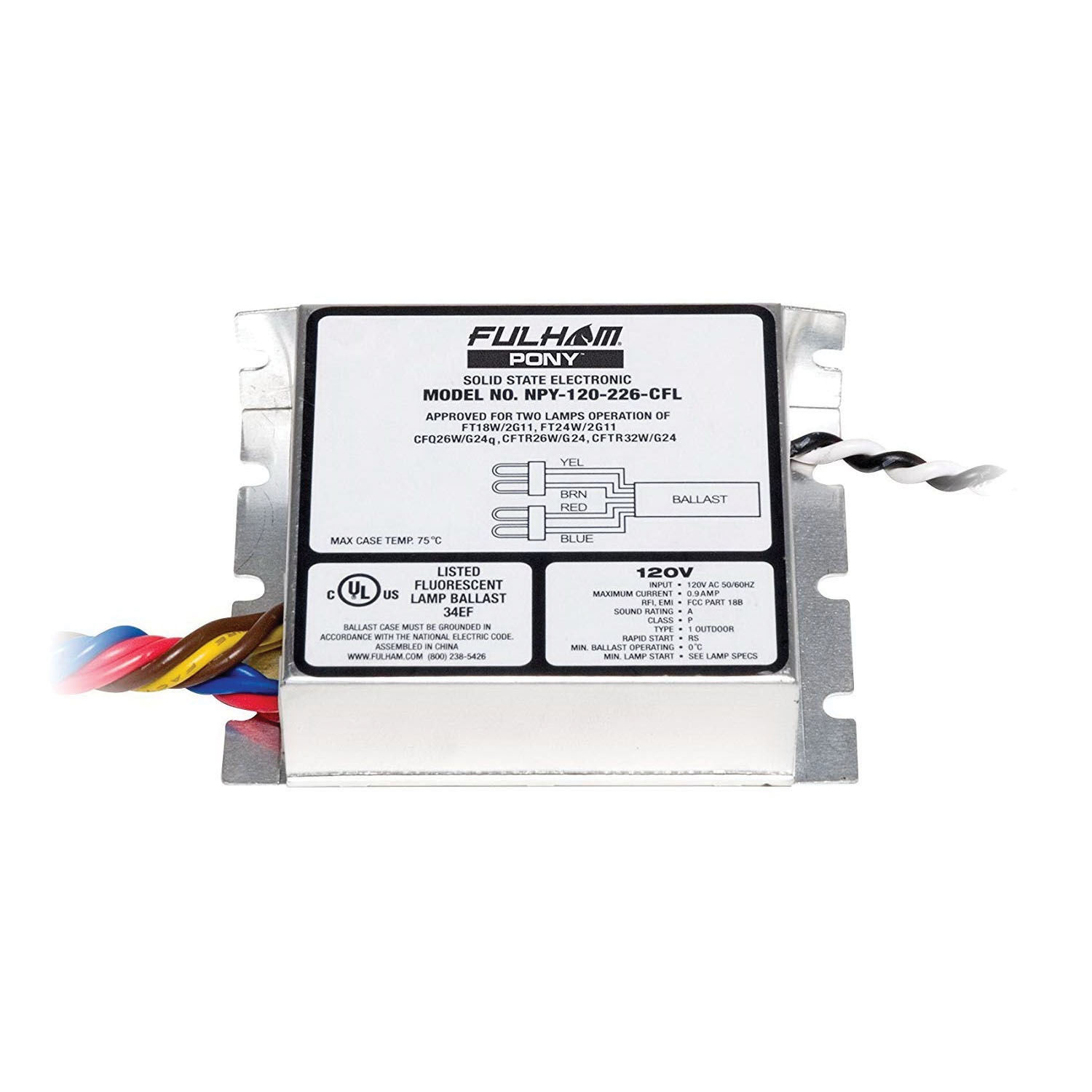 Fulham Npy 120 226 Cfl 2 Light High Frequency Electronic