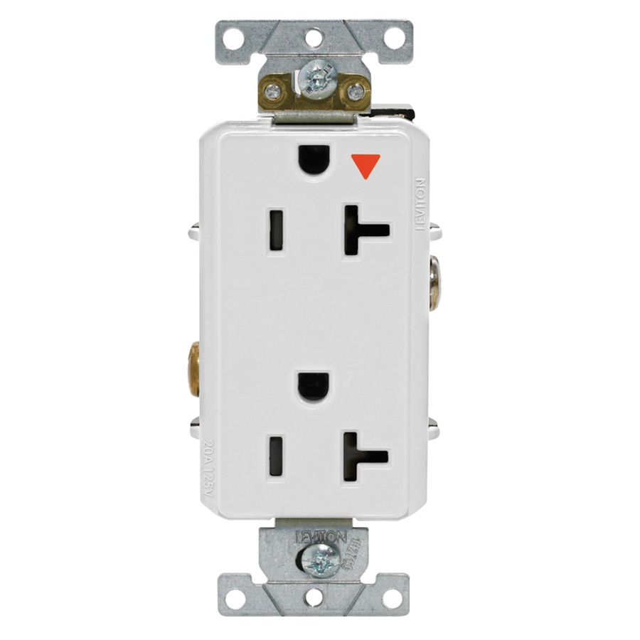 Leviton 16362-WIG 3-Wire 2-Pole Heavy-Duty Isolated Ground Duplex Receptacle Outlet 125-Volt AC ...