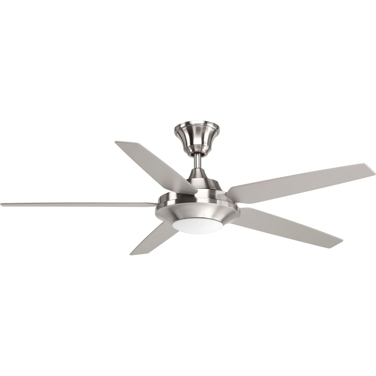 Progress Lighting P2539 0930k Transitional Modern Ceiling Fan With Light Kit 54 Inch 5 Blade Brushed Nickel Signature Plus Ii