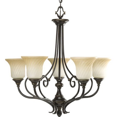 Progress Lighting P4238 77 5 Light Chandelier 100 Watt 120 Volt Forged Bronze Kensington Progress Lighting P4238 77 5 Light Chandelier 100 Watt 120 Volt Forged Bronze Kensington