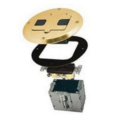 Raco 6239bp Brass Plated Aluminum Cover 1 Gang Adjustable Floor