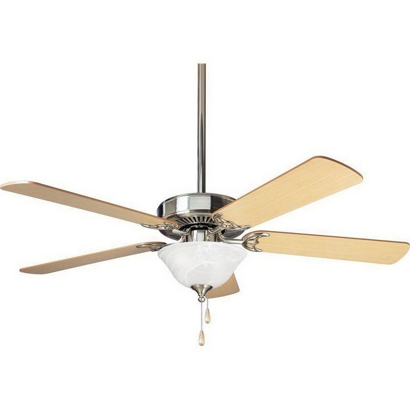 Progress Lighting P2522 09 Airpro Ceiling Fan With Light Kit 52 Inch 5 Blade 3 Speed Brushed Nickel