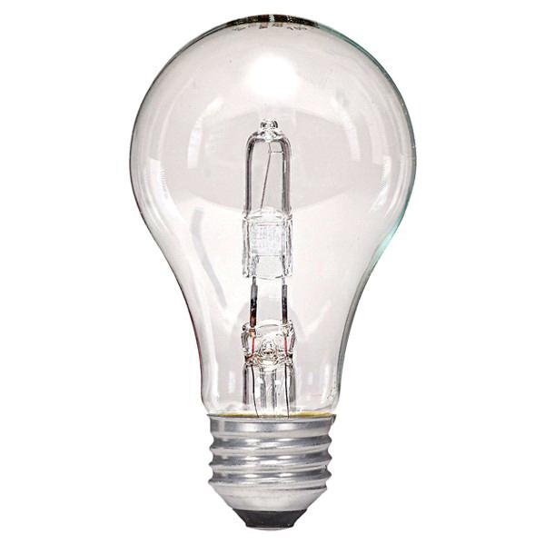 Satco S2403 Dimmable A19 Halogen Lamp 53-Watt E26 Medium Base 1050 ...