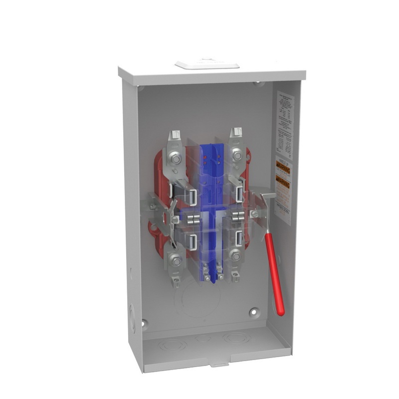Milbank U4490XL 1Phase Ringless Meter Socket With Lever Bypass 6 Jaw 1 Socket 80Amp 600Volt AC