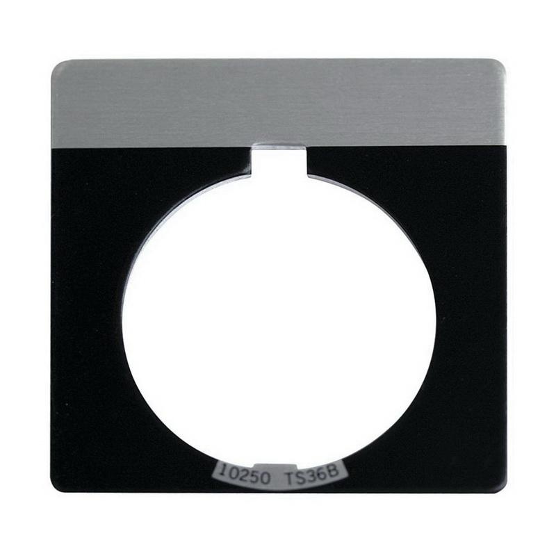 Eaton 10250TS36STAMP Standard Square Legend Plate 1.75 Inch x 1.75 Inch x 30 mm Hole Black Electrical Wholesalers Inc