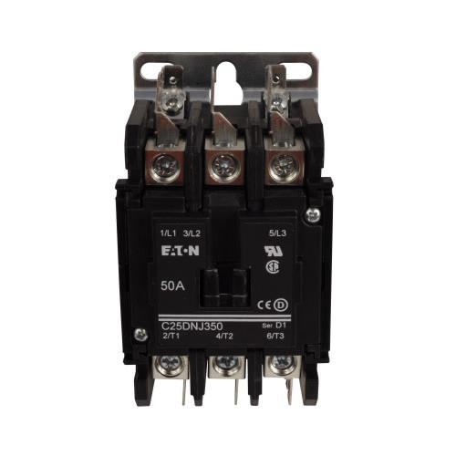 Eaton C25DND230A 2-Pole Definite Purpose Contactor - 30 Amp, 120V AC, Open Type With Baseplate