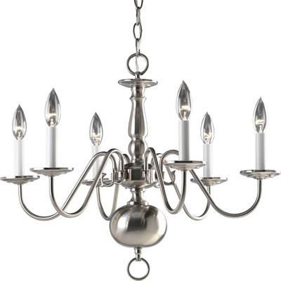 Progress Lighting P4356 09 6 Light Up Chandelier 60 Watt 120 Volt Progress Lighting P4356 09 6 Light Up Chandelier 60 Watt 120 Volt Brushed Nickel