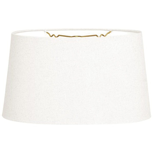 14x15x9 Wht Linen Fabric Shallow Drum Lamp Shade 14 Inch X