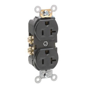 Leviton Br20 E 3 Wire 2 Pole Indented Face Straight Blade