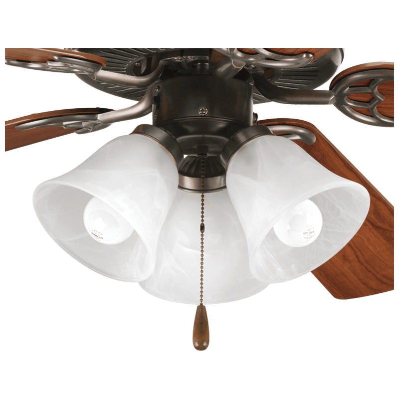 Progress Lighting P2600 20 Ceiling Fan Light Kit 3 Lamp 60 Watt 3 13 Watt Antique Bronze Airpro