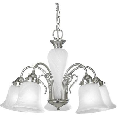Progress Lighting P4391 09 5 Light Chandelier 100 Watt 120 Volt Brushed Nickel Bedford Progress Lighting P4391 09 5 Light Chandelier 100 Watt 120 Volt Brushed Nickel Bedford