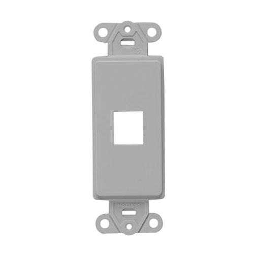 Leviton 41641 Gy High Impact Plastic 1 Port Multimedia Wallplate Insert Gray Quickport® Decora® 7752