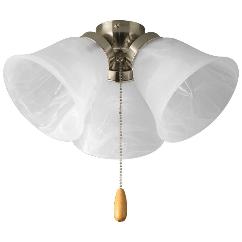 Progress Lighting P2642 09 Ceiling Fan Light Kit 3 Lamp 60 Watt Brushed Nickel Airpro