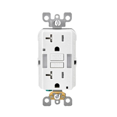 Leviton GFNL2-W Residential Grade 3-Wire 2-Pole Tamper-Resistant Duplex ...