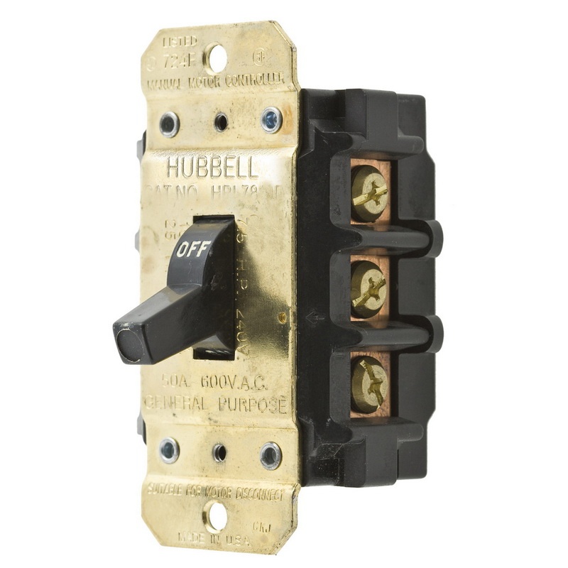 Hubbell-Wiring HBL7853D 3-Pole 3-Phase Toggle Manual Motor Disconnect