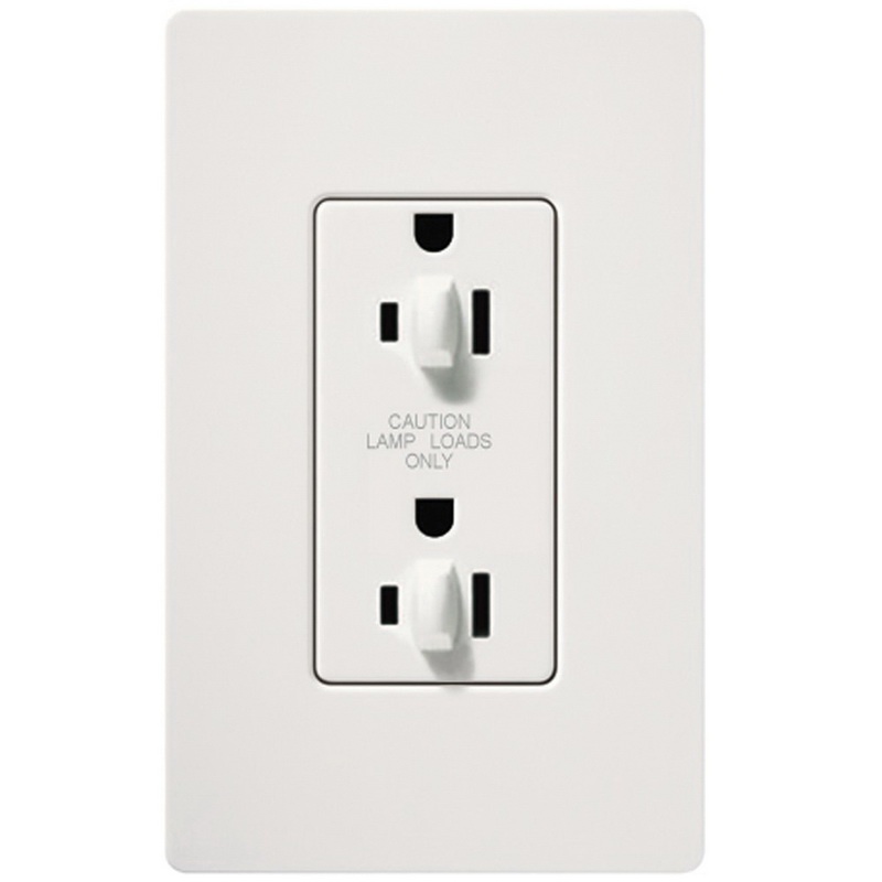 Lutron SCR-15-DDTR-SW Tamper-Resistant Dual Dimming Receptacle 120/125 ...