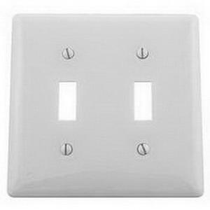 Hubbell Wiring Np2w Nylon Screw Mount Standard Size 2 Gang Switch Wallplate 2 Toggle Switch White Homeselect