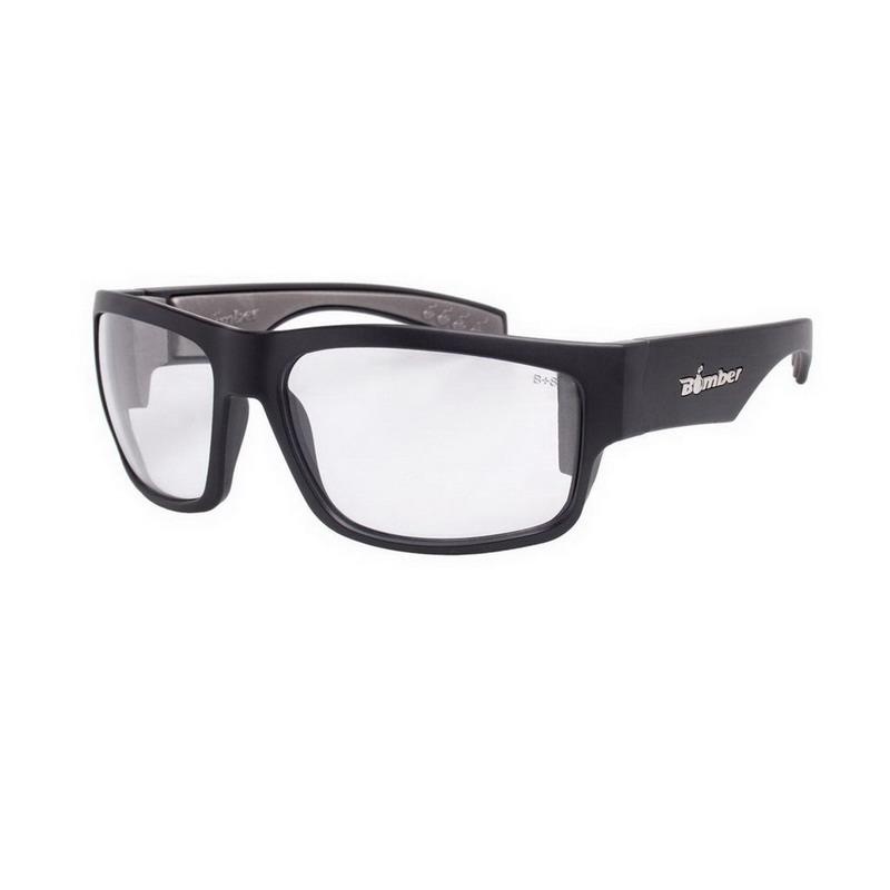 Bomber Eyewear TR101 Tiger Bomb Safety Glasses Matte Black Frame Clear Lens