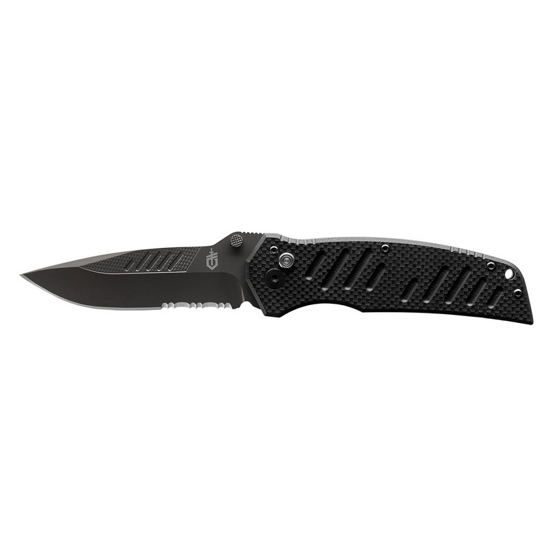 Gerber 31 001709 7Cr17MoV Steel Serrated Edge Plunge Lock Assisted Opening Knife 7 1 2 Inch 