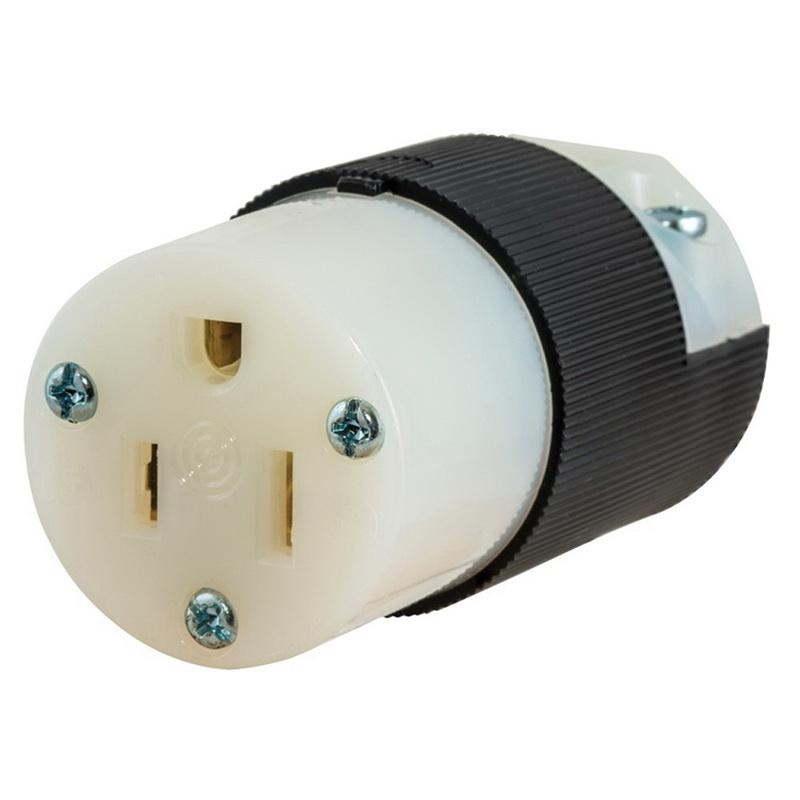 Hubbell 20-Amp-Volt Black/White 3-Wire Plug Hubbell 20-Amp-Volt Black/White 3-Wire Plug