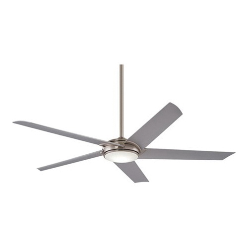 Minka Aire F617l Bn Ceiling Fan With Light 60 Inch 5 Blade 6 Speed Brushed Nickel