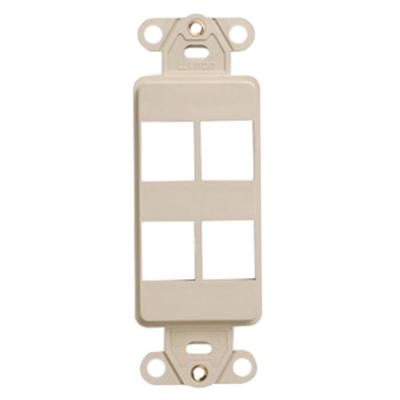 Leviton 41644-I Plastic 1-Gang 4-Port Multimedia Insert Ivory QuickPort ...