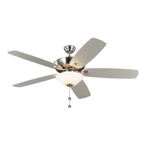 Monte Carlo 5csm60bsd Transitional Ceiling Fan With Light Kit 60 Inch 5 Blade 3 Speed Brushed Steel Colony Super Max Plus