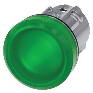 Siemens 3SU10516AA400AA0 Round Smooth Lens Indicator Light Green Sirius ACT