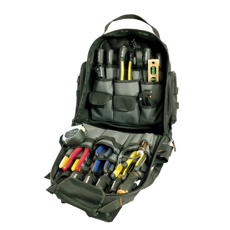 Southwire 587384 Closed Tool Bag Backpack 2400D Ballistic Polyester Weave Black 15-Inch x 6-Inch Southwire 587384 Closed Tool Bag Backpack 2400D Ballistic Polyester Weave Black 15-Inch x 6-Inch