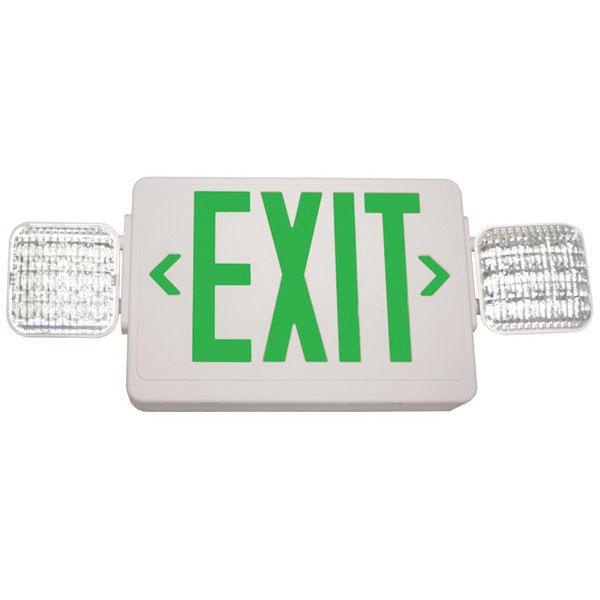 Barron Lighting GVLED-U-WH-EL90 Dual Voltage Combination Exit Sign And ...