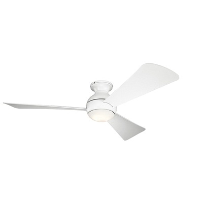 Kichler 330152mwh Contemporary Ceiling Fan With Light 54 Inch 3 Blade 3 Speed Matte White Sola