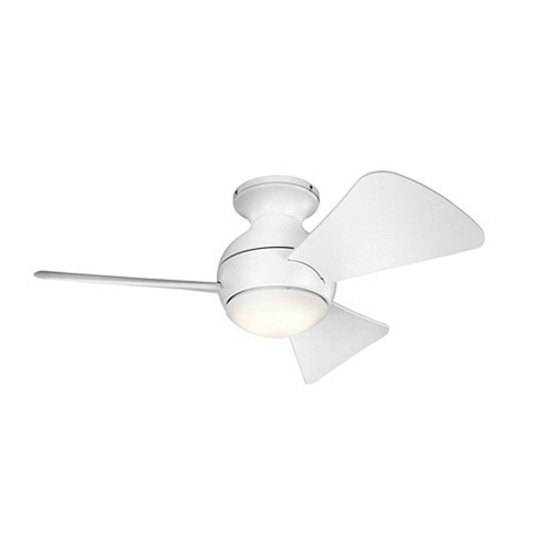 Kichler 330150mwh Ceiling Fan With Light 34 Inch 3 Blade 3 Speed Matte White Sola